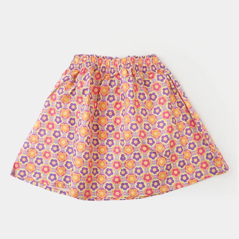 Girls Digital Print Casual Short Skirt - Multi Colorful Mini Skirt