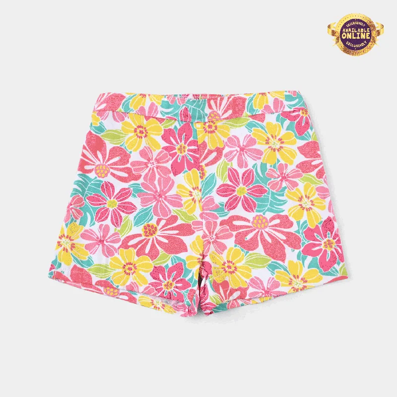 Girls PC Short Multi Floral-Multi Bold Mini Skirt