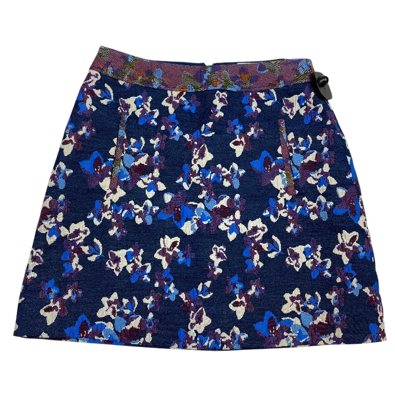 Skirt Mini & Short By Maeve In Blue, Size: Xs Floral A-line Skirt