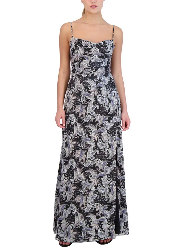 Womens Paisley Maxi Cocktail and Party Dress Elegant Maxi Skirt