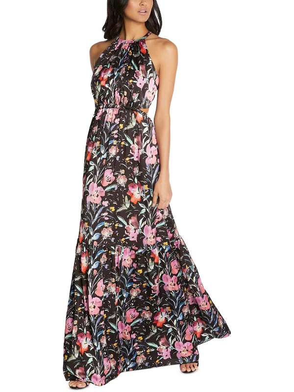 Womens Printed Sleeveless Maxi Dress Formal Maxi Skirt