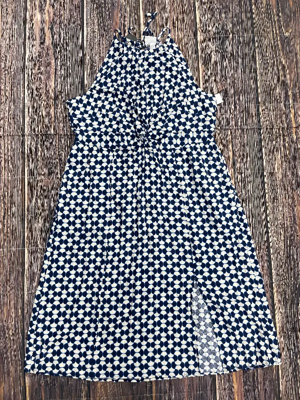 Blue Dress Casual Midi Ava & Viv, Size 1x Floral A-line Skirt