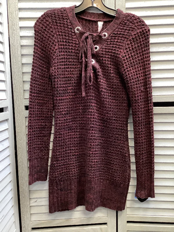 Dress Sweater By No Boundaries In Maroon, Size: S Sweater Dress Outfit