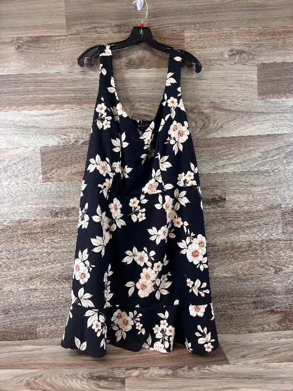 Floral Print Dress Casual Midi Trixxi, Size 3x Fitted Midi Skirt