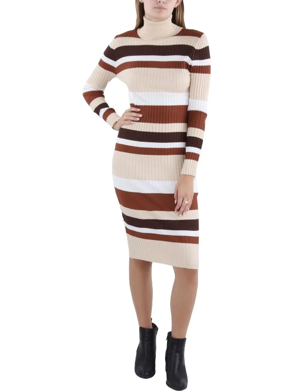 Juniors Womens Striped Knee Sweaterdress Sweater Dress Casual