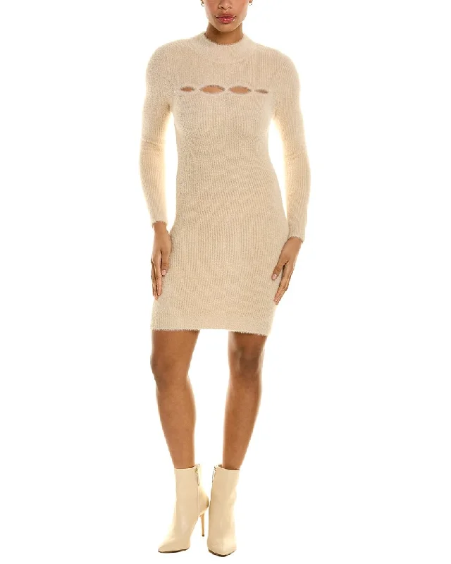 L.N.C Fuzzy Cutout Sweaterdress Loose Sweater Dress