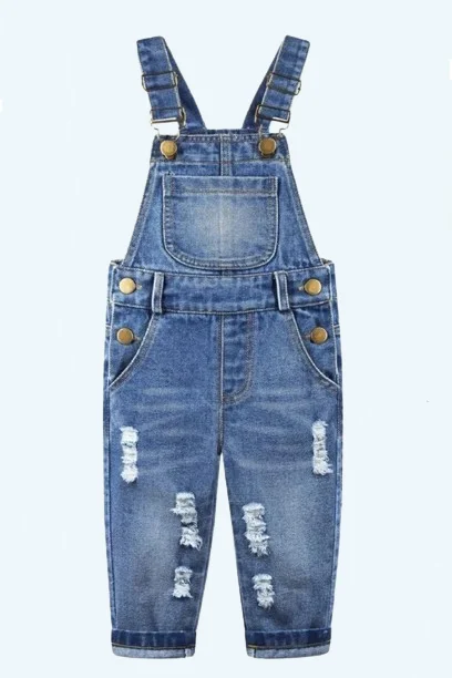 Kids Spring Autumn Baby Clothing Denim Trousers Jeans Jumpsuits Children Rompers Toddler Clothes Buttoned-up Denim Skirt