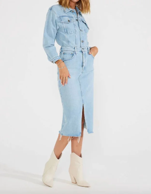 Lotta Denim Dress In Blue Reef Soft Denim Skirt