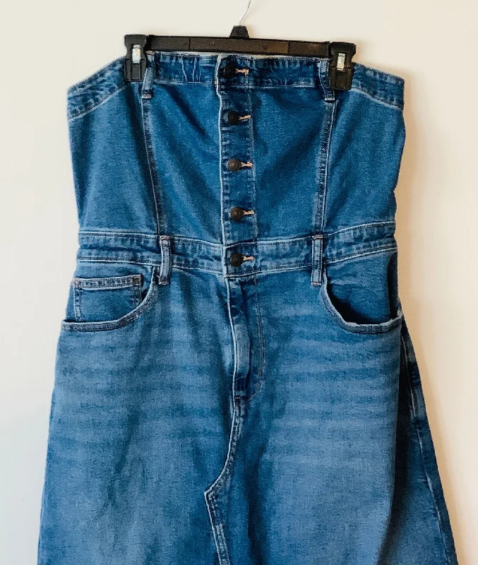 Jumpsuit By American Eagle In Blue Denim, Size: L Colorful Denim Skirt