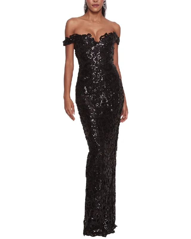 Marchesa Notte Sequin Column Gown Sequin Dress Glamour