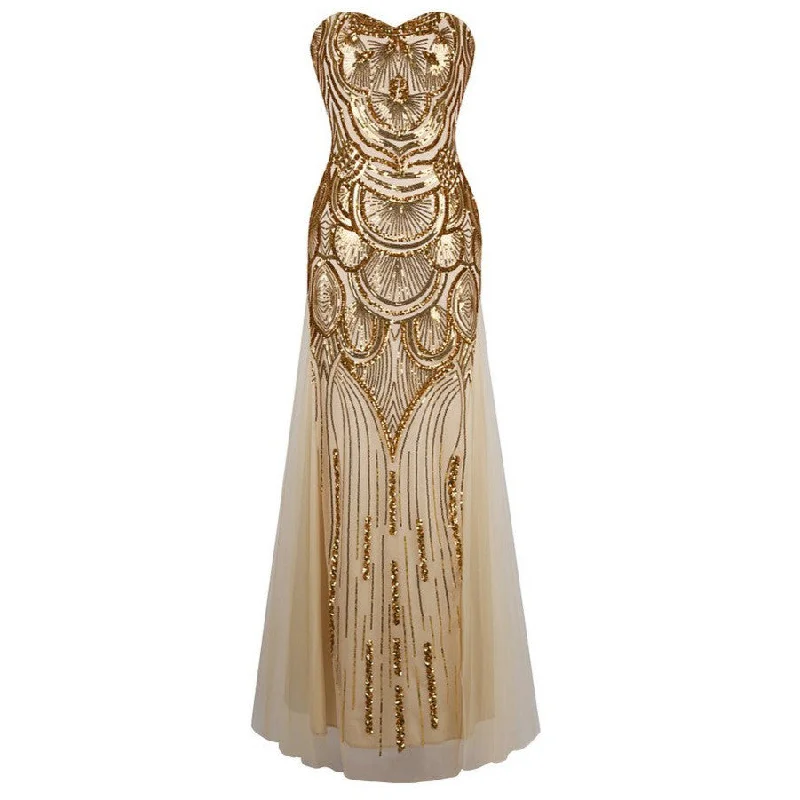 Sexy Golden sequins dress evening dress Sequin Dress Midi