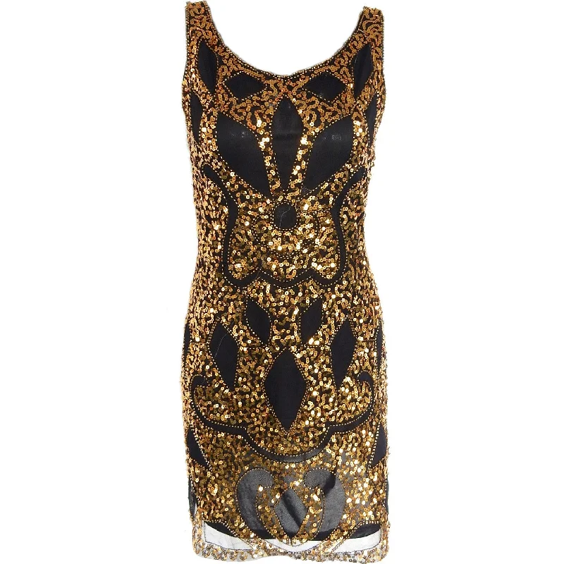 Sexy Sleeveless Sequined  Short Dress Sleeveless Sequin Dress