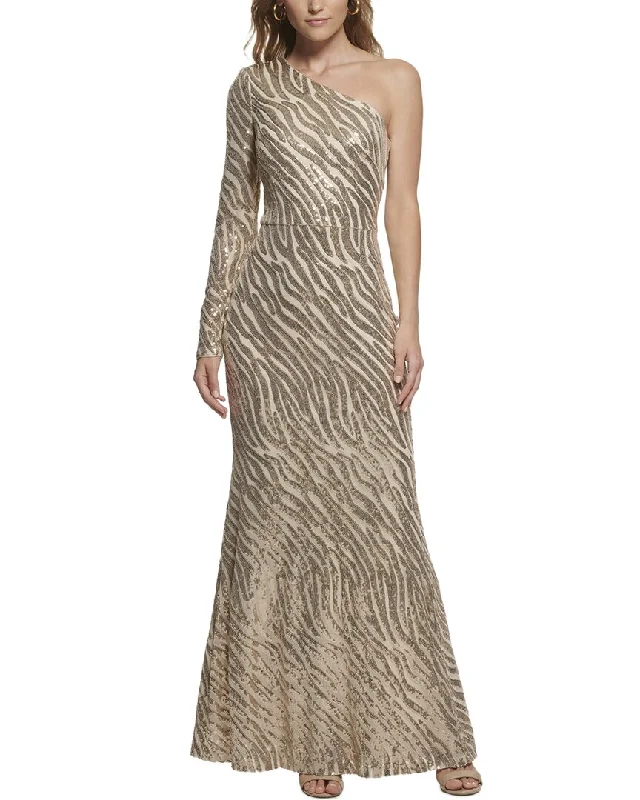 Vince Camuto Sequin Gown Metallic Sequin Dress