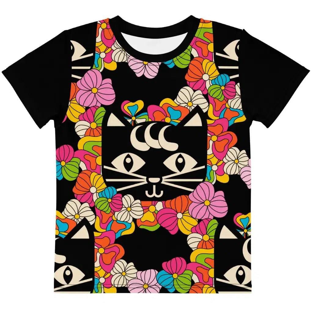 MAGICAT black - Kid's T-shirt with black cats Dress Shirt Chic